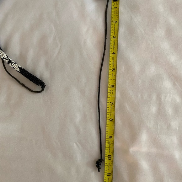 African beaded black and white necklace - Picture 3 of 12